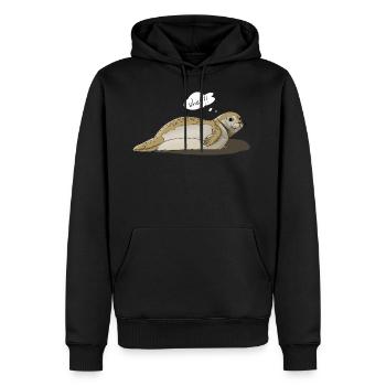 Robbe says what?! - Männer Premium Bio Hoodie - Schwarz - Vorne - Nico (187cm)