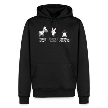 Zebra - Hase - Pinguin oder doch Tiger Pony.... - Männer Premium Bio Hoodie - Schwarz - Vorne - Nico (187cm)