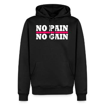 No pain no gain - Männer Premium Bio Hoodie - Schwarz - Vorne - Nico (187cm)