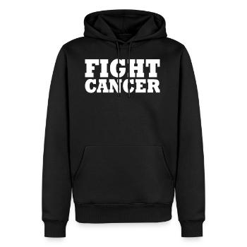Fight cancer - Sweat à capuche Premium bio Homme - noir - Devant - Nico (187cm)