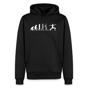 Yoga Evolution shirt Geschenk Yoganer Yoga Trainer - Männer Premium Bio Hoodie - Schwarz - Vorne - Nico (187cm)