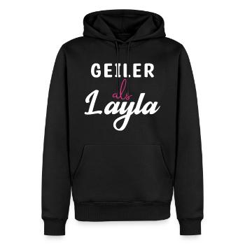 Geiler als Layla Hot ohne ende Feiern - Männer Premium Bio Hoodie - Schwarz - Vorne - Nico (187cm)