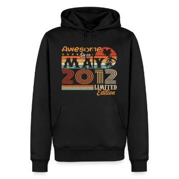 May 2012 - Vintage 2012 Anniversary - May 2012 - Men’s Premium Organic Hoodie - black - Front - Nico (187cm)