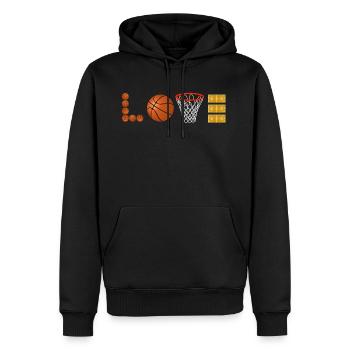 L'amour basket-ball sport slamdunk fans de boule de ventilateur - Sweat à capuche Premium bio Homme - noir - Devant - Nico (187cm)