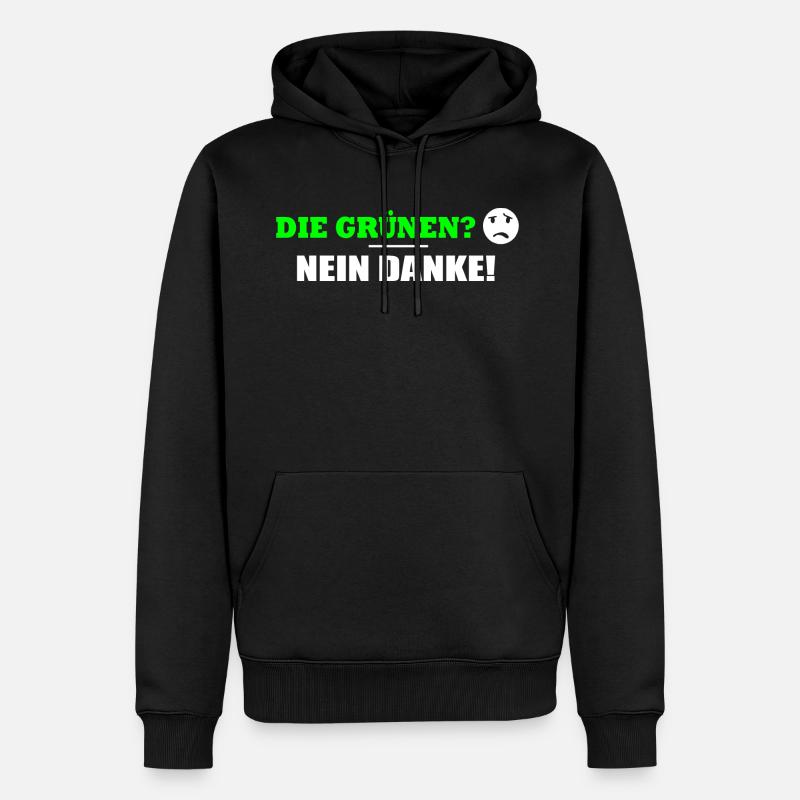 DIE GRÜNEN NEIN DANKE - Männer Premium Bio Hoodie - Schwarz