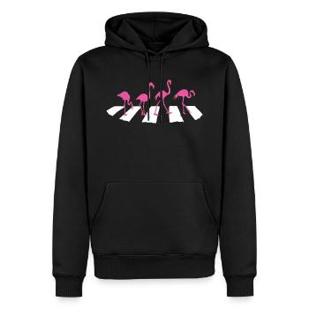 Rosa Flamingo lustiges Rosaflamingo Design - Männer Premium Bio Hoodie - Schwarz - Vorne - Nico (187cm)