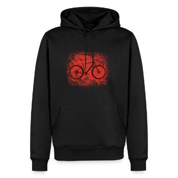 Gravel Bike rouge - Sweat à capuche Premium bio Homme - noir - Devant - Nico (187cm)