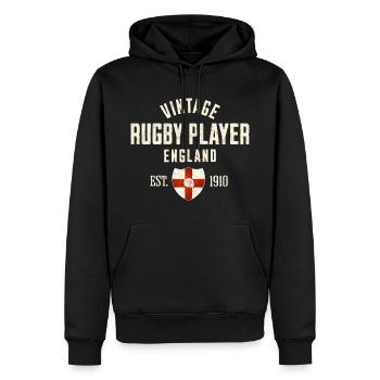 England vintage rugby player - Sweat à capuche Premium bio Homme - noir - Devant - Nico (187cm)