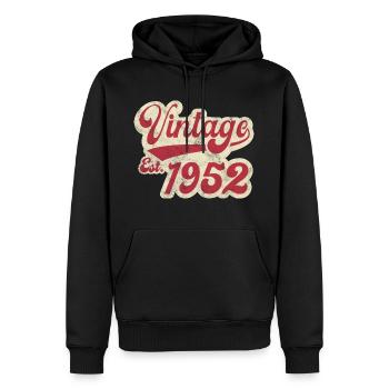 Vintage Est 1952 - Sweat à capuche Premium bio Homme - noir - Devant - Nico (187cm)