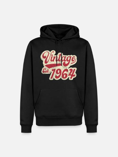 Jahrgang Est 1964 - Männer Premium Bio Hoodie - Schwarz