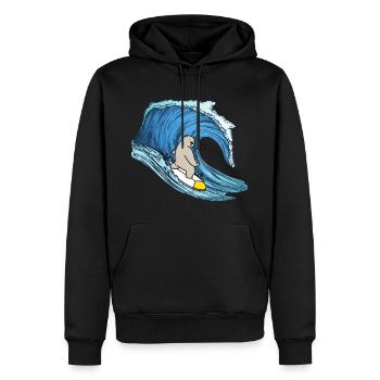 Surfing Polar Bear - Gift For Polar Bear lovers - Men’s Premium Organic Hoodie - black - Front - Nico (187cm)