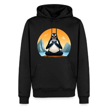Pingouin Yogi - Sweat à capuche Premium bio Homme - noir - Devant - Nico (187cm)