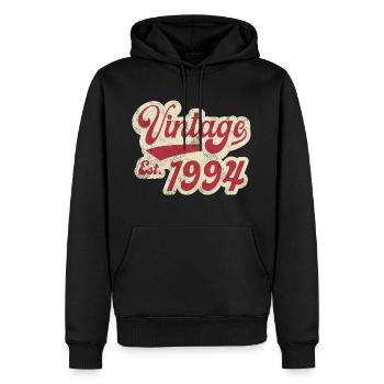 Vintage Est 1994 - Sweat à capuche Premium bio Homme - noir - Devant - Nico (187cm)
