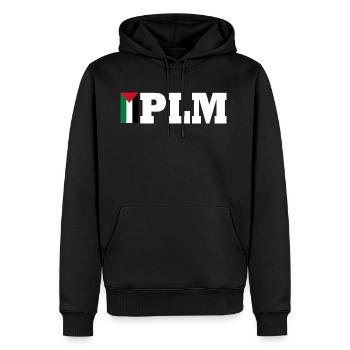 Plm - Männer Premium Bio Hoodie - Schwarz - Vorne - Nico (187cm)
