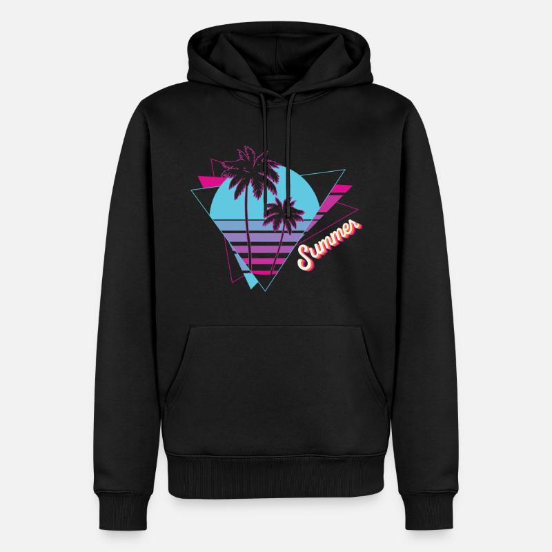 Été - Été Sun Palms - Sweat à capuche Premium bio Homme - noir