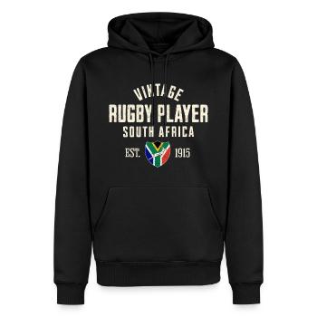 Sth Africa vintage rugby player - Sweat à capuche Premium bio Homme - noir - Devant - Nico (187cm)