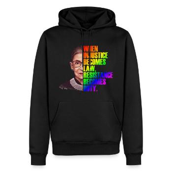 When Injustice Becomes Law Resistance Becomes Duty - Sweat à capuche Premium bio Homme - noir - Devant - Nico (187cm)