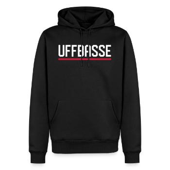 UFFBASSE - Männer Premium Bio Hoodie - Schwarz - Vorne - Nico (187cm)
