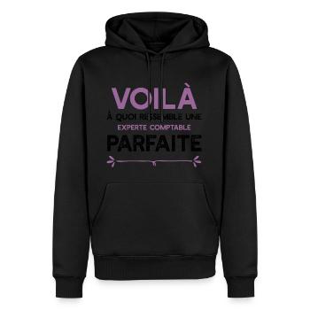 Une Experte comptable parfaite cadeau - Sweat à capuche Premium bio Homme - noir - Devant - Nico (187cm)