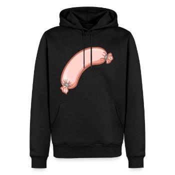 Wurst,esse,würstchen - Männer Premium Bio Hoodie - Schwarz - Vorne - Nico (187cm)