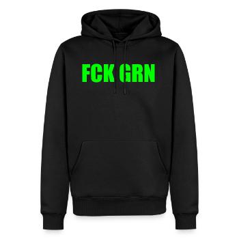 Fck grn - Sweat à capuche Premium bio Homme - noir - Devant - Nico (187cm)