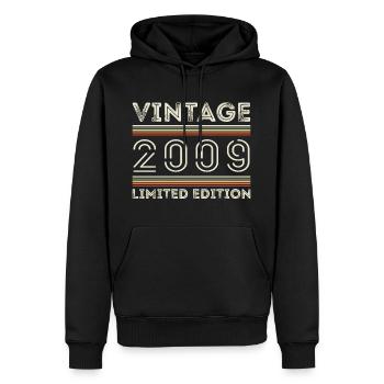 Jahrgang 2009 - Jahr 2009 Geburtstagsgeschenk 2009 - Männer Premium Bio Hoodie - Schwarz - Vorne - Nico (187cm)