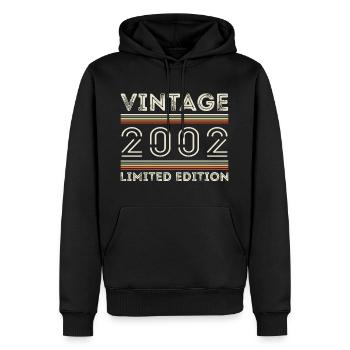 Jahrgang 2002 - Jahr 2002 Geburtstagsgeschenk 2002 - Männer Premium Bio Hoodie - Schwarz - Vorne - Nico (187cm)