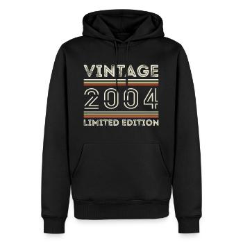 Millésime 2004 - Année 2004 Cadeau d’anniversaire 2004 - Sweat à capuche Premium bio Homme - noir - Devant - Nico (187cm)