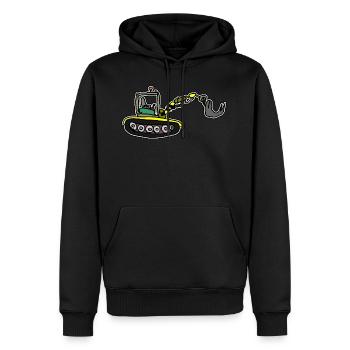 Digger, Axel Stadt - Männer Premium Bio Hoodie - Schwarz - Vorne - Nico (187cm)