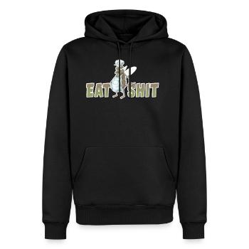 motif chemise mouche Faites cuire à nouveau manger de la merde - Sweat à capuche Premium bio Homme - noir - Devant - Nico (187cm)