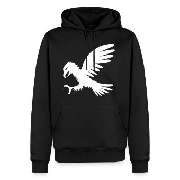 Adler - Männer Premium Bio Hoodie - Schwarz - Vorne - Nico (187cm)