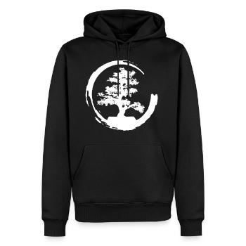 Bonsai - Männer Premium Bio Hoodie - Schwarz - Vorne - Nico (187cm)