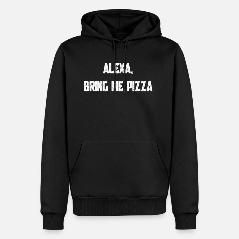 Pizza - Männer Premium Bio Hoodie - Schwarz