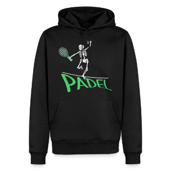 padel tennis paddle padel joueur padeltennis padel - Sweat à capuche Premium bio Homme - noir - Devant - Nico (187cm)