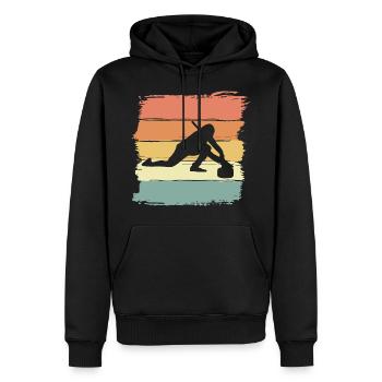 Curling retro vintage für Curling Liebhaber - Männer Premium Bio Hoodie - Schwarz - Vorne - Nico (187cm)