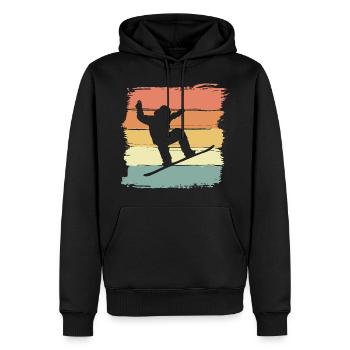 Snowboarding mit Snowboard retro vintage - Männer Premium Bio Hoodie - Schwarz - Vorne - Nico (187cm)