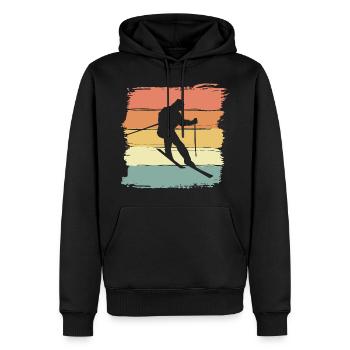 Ski Retro Vintage ski cadeau rétro - Sweat à capuche Premium bio Homme - noir - Devant - Nico (187cm)