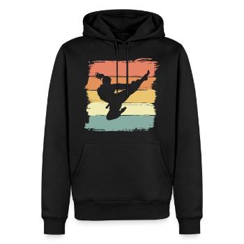 Frauen Taekwondo Kampfsport vintage retro - Männer Premium Bio Hoodie - Schwarz - Vorne - Nico (187cm)