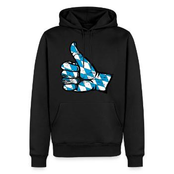 Bayern Flagge alles in Ordnung Symbol used - Männer Premium Bio Hoodie - Schwarz - Vorne - Nico (187cm)