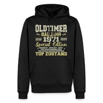 Jahrgang 1971 geboren Retro Geburtstag Vintage - Männer Premium Bio Hoodie - Schwarz - Vorne - Nico (187cm)