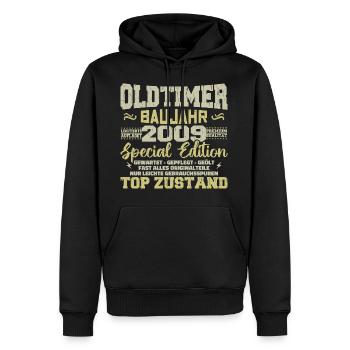Jahrgang 2009 geboren Retro Geburtstag Vintage - Männer Premium Bio Hoodie - Schwarz - Vorne - Nico (187cm)