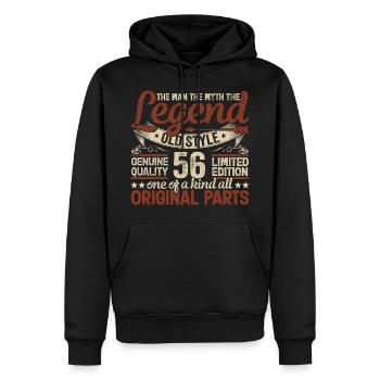 56 Jahre alt, Legenden 1968 Jahrgang 1968 Jubiläum - Männer Premium Bio Hoodie - Schwarz - Vorne - Nico (187cm)