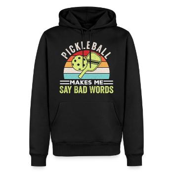 Pickleball Make Me Say Bad Words - Sweat à capuche Premium bio Homme - noir - Devant - Nico (187cm)
