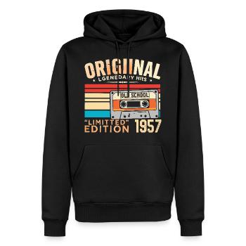 Original 1957, legendär seit 1957 Jahrgang 1957 - Männer Premium Bio Hoodie - Schwarz - Vorne - Nico (187cm)