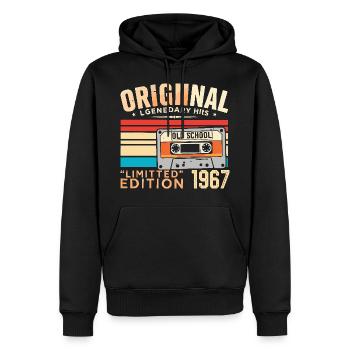 Original 1967, legendär seit 1967 Jahrgang 1967 - Männer Premium Bio Hoodie - Schwarz - Vorne - Nico (187cm)
