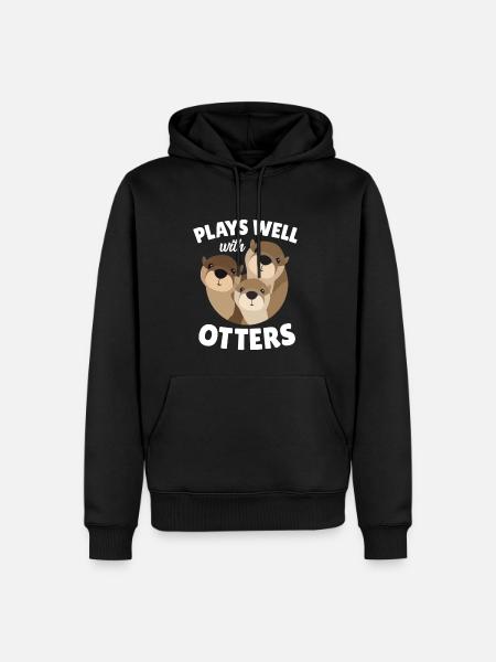 Leuke Otter otter vrienden Gift van het Team - Mannen Premium Bio hoodie - zwart