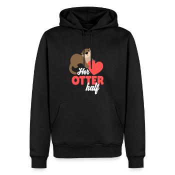 Otter Herz Freund Liebe Valentinstag Geschenk - Männer Premium Bio Hoodie - Schwarz - Vorne - Nico (187cm)