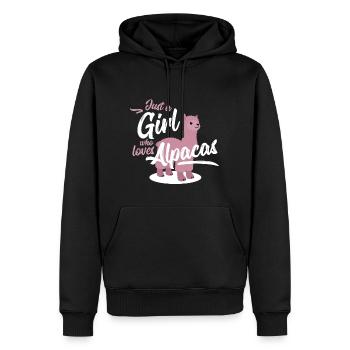 Sweet alpaca love lama animal love saying gift - Men’s Premium Organic Hoodie - black - Front - Nico (187cm)