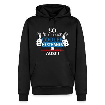 Berlin Fußballfan - Männer Premium Bio Hoodie - Schwarz - Vorne - Nico (187cm)