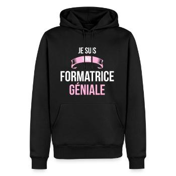 je suis une Formatrice - Sweat à capuche Premium bio Homme - noir - Devant - Nico (187cm)